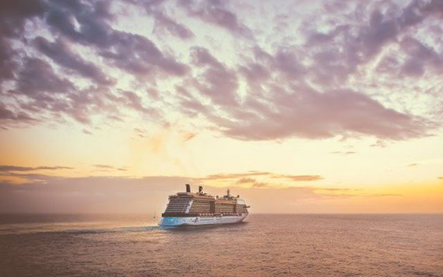 Cruise ship out at sea