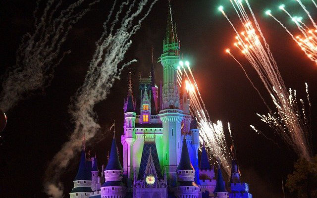 Walt Disney Magic Castle at night