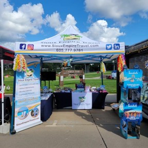 The Sioux Empire Travel booth at Riverfest 2022.