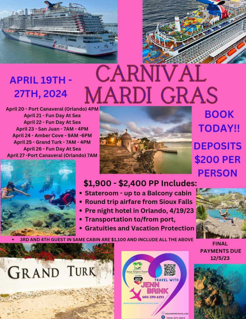 Carnival Mardi Gras flyer